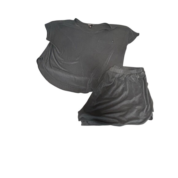 Victoria's Secret Silky Satin Black Lace Pajama Set Shorts XL Grunge Gothic Y2K - Picture 2 of 8